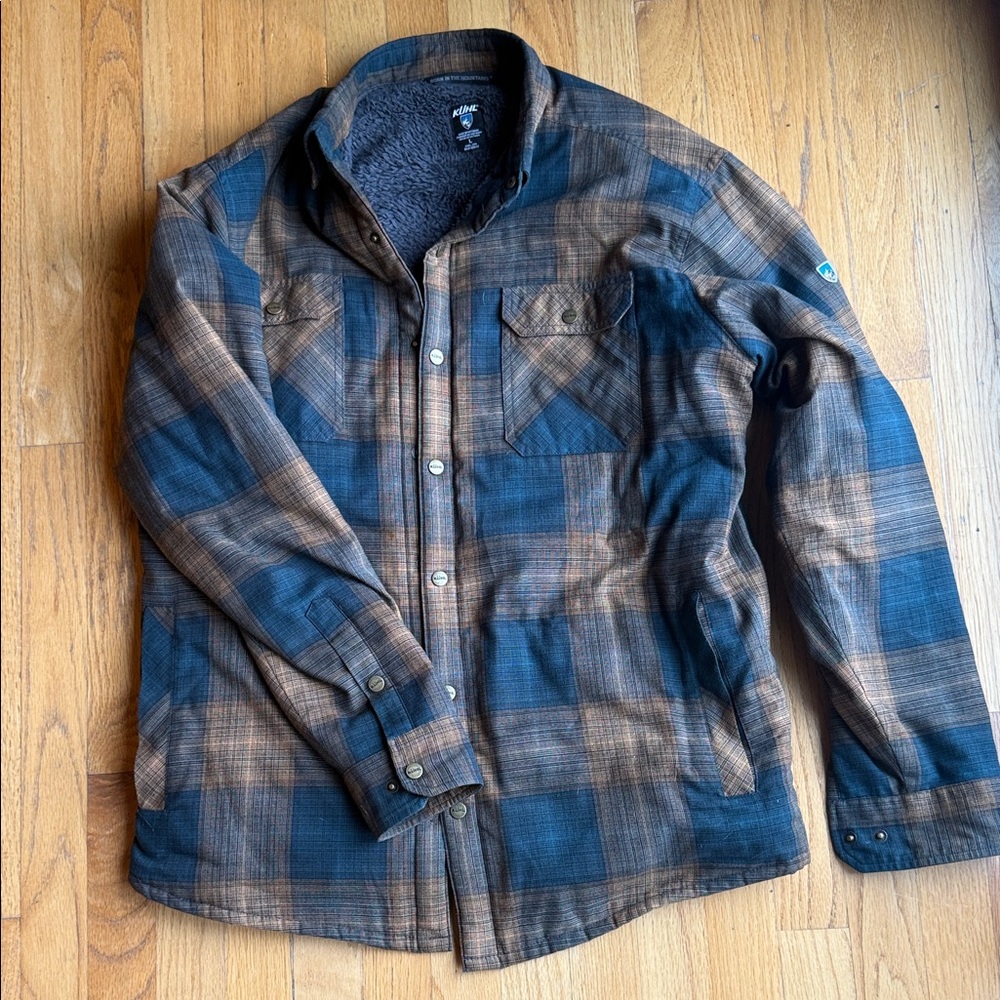 Kuhl Men's Plaid Shirt Jacket - Navy and Chestnut